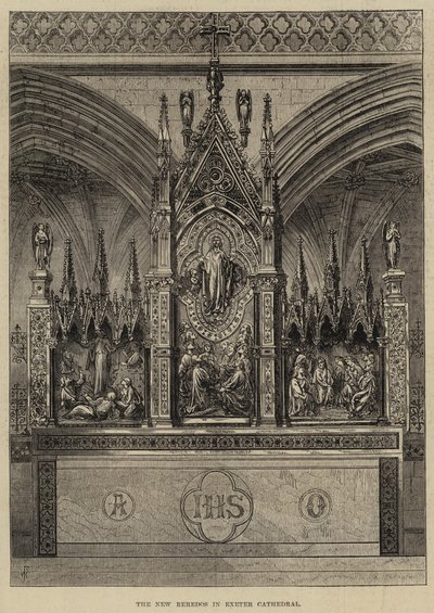 Het Nieuwe Reredos in de Kathedraal van Exeter door Frank Watkins